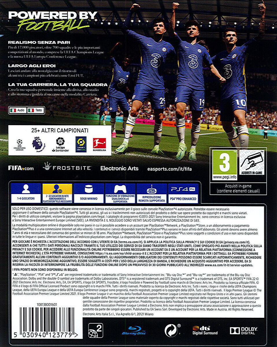 Fifa (Football 2022) PS4 PLAYSTATION 4 Electronic Arts eBay