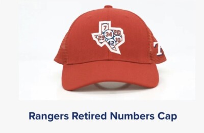 Texas Rangers Retired Numbers Cap SGA 7-14-23