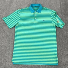 SOUTHERN TIDE Polo Shirt Mens Medium Green Spring Valley Hunt Club Golf Blue S/S