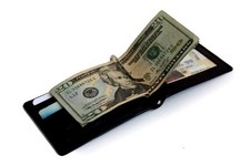 GENUINE LEATHER SPRING MONEY CLIP MEN'S BIFOLD WALLET