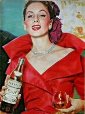 1956 COGNAC HENNESSY X.O.BRAS D'OR V.S.O.P HENCO PRESS AD