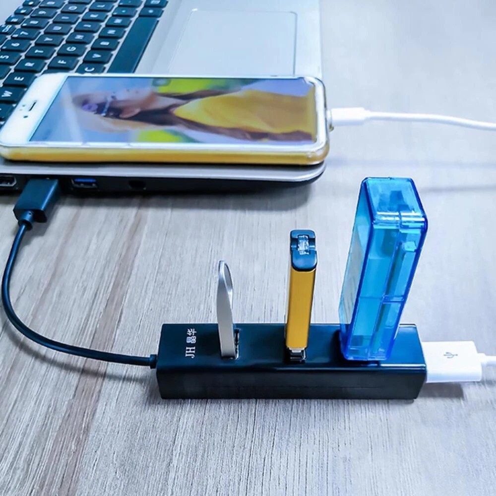 4-Port USB 2.0 Hub Extension Cable for PC with Multiple Connectors