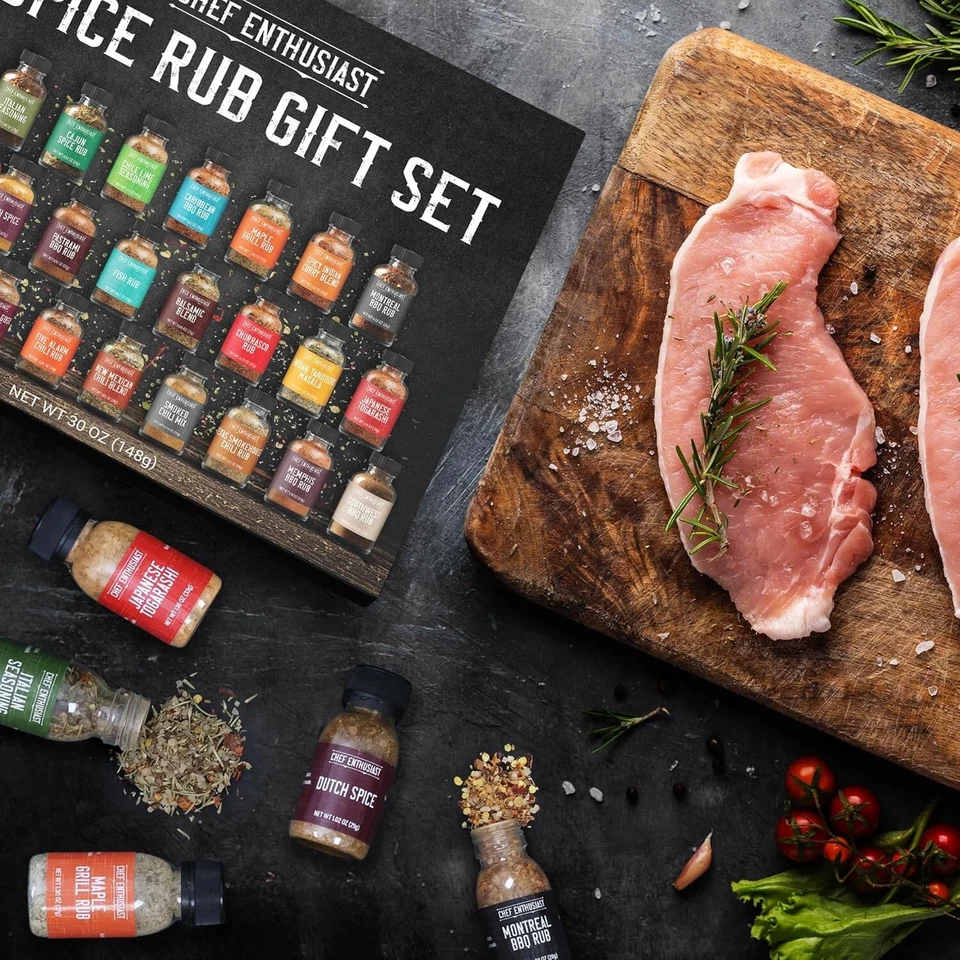 Spices and Seasoning Gift Set 24 Unique Individual Gourmet BBQ Spice Rub Sampler - Image 3 of 4