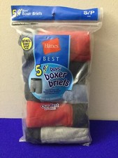 New 5 Pairs Boy's Hanes Boxer Briefs Size Small 6-8  S6 