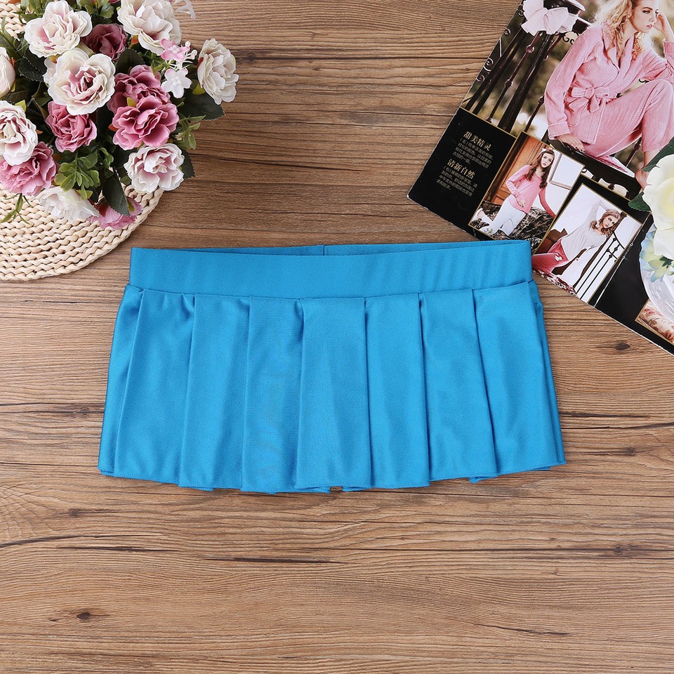 Women Ruffle Pleated Mini Skirt School Girl Role Play Costume Micro Skirt Shorts eBay
