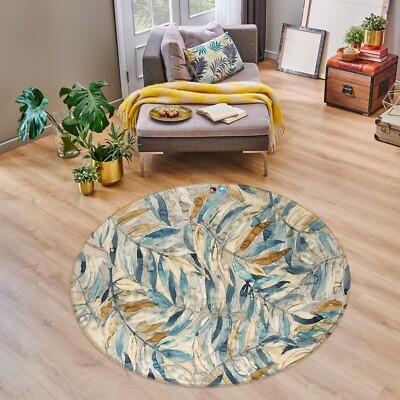 3D Painted Blue Leaves ZHUA2811 Game Non Slip Rug Mat Photo Carpet Amy