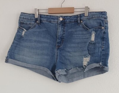 Sofia Jeans Women by Sofia Vergara Chi Mid-Rise Denim Blue Jeans Shorts Size 16