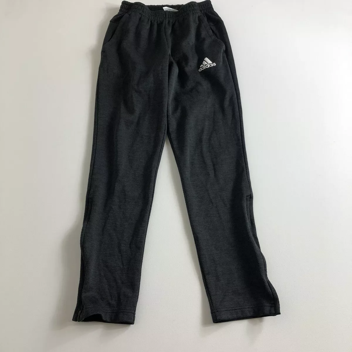 Adidas Mens Sweatpants Joggers Zipper Ankles Black Track Pants Sz S Mesh