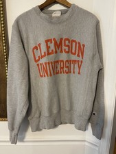 Vintage 90s Champion Reverse Weave Clemson Tigers University Sweatshirt Sz Small