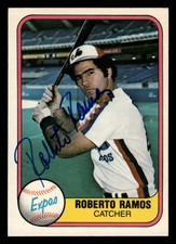 1981 Fleer Roberto Ramos #162 Expos ROOKIE AUTOGRAPH ON CARD GREAT PLAYER!. rookie card picture