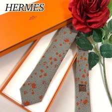Excellent condition Hermes Tie Slim Silk All over Pattern