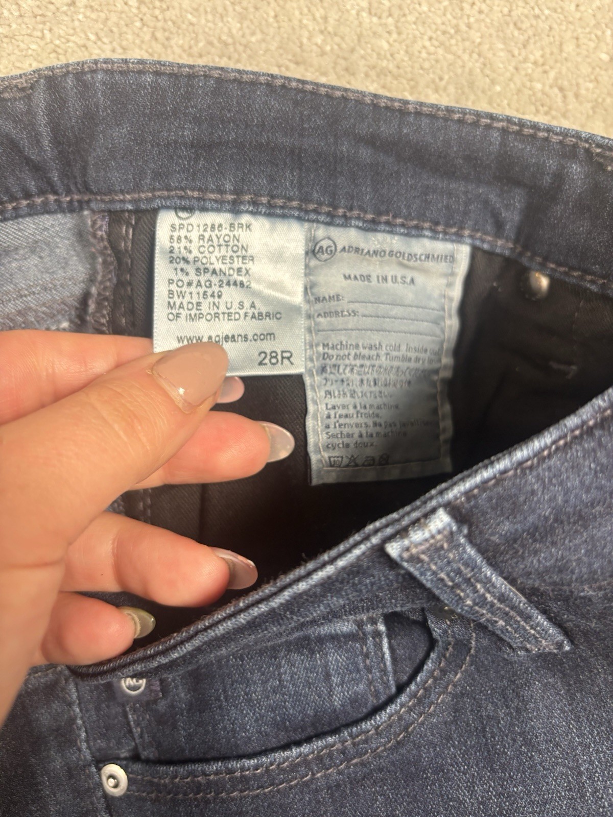 AG Adriano Goldschmied Jeans The Stevie Slim Straight Dark Wash Womens Sz 26R thumbnail 4