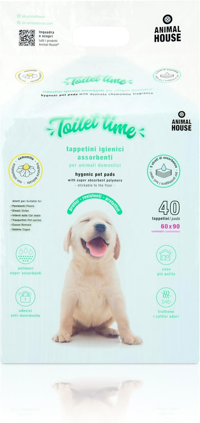 Tappetini 40PZ Camomilla Alta Assorbenza - Igiene Casa Senza Polvere