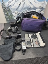 Pentax ME Super 35mm SLR Film Camera with LENSES, BAG, FLASHES