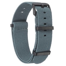 Elastic Nylon Watch Band 20mm Waterproof One Piece Watch Strap, Grey