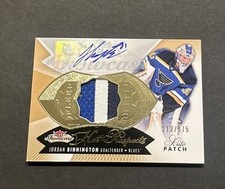 2014-15 FLEER SHOWCASE JORDAN BINNINGTON HOT PROSPECTS PATCH AUTO RC #’d 375
