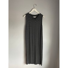 Madewell Black White Stripe Sleeveless Maxi Dress Size S Minimalist Nautical