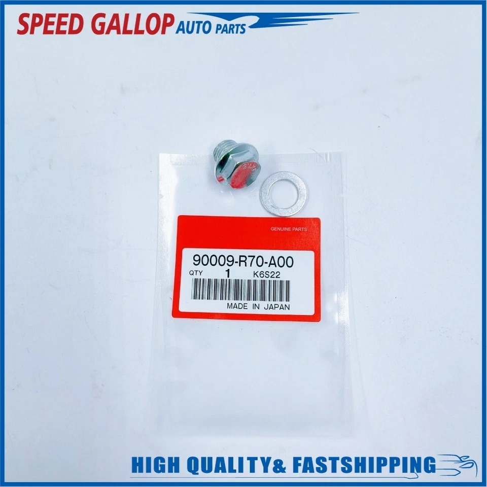 Tapón de perno de drenaje de cárter de aceite de motor Acura Legend 1991-1995 con arandela 1x original Foto 2 de 4