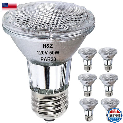 H&Z PAR20 LED Bulbs 6pk, 50W 120V Dimmable E26 3000K Warm White Flood Light