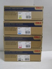 OKI GENUINE TONER CARTRIDGE C610 LOT SET OF 4 44315303/301/302/304 NEW SEE PHOTO