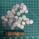 Roll of 50 Silver Mercury Dimes $5 Face Value 90% Silver Coins Mixed Dates Lot 1