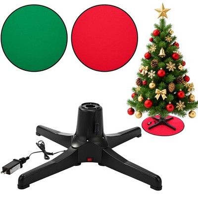 360 Degree Rotating Christmas Tree Stand with 30'' Mat Electric Revolving Bas...