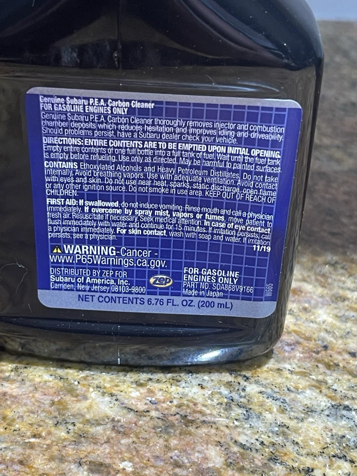 OEM NEW Subaru Polyetheramine Fuel Injector Carbon Cleaner Additive SOA868V9166 - Image 3 of 4