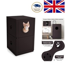 Modern Cat Litter Box Enclosure with Anti-Dumping Device & Ventilation Holes