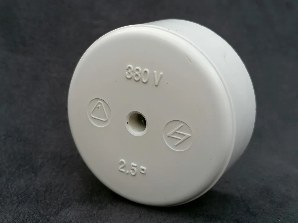 klein runde Abzweigdose  alt Verteilerdose weiss Art Deco Vintage BAKELIT - Bild 2 von 4