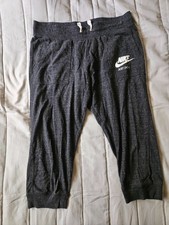 Vtg Nike Just Do It Women's Cropped Sweatpants 883723-0100 Size S Mottled Gray