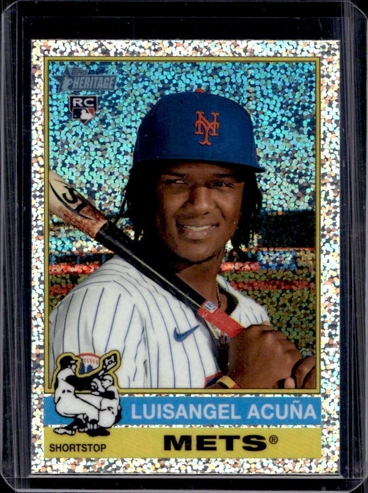 2025 Topps Heritage Luisangel Acuna Chrome RC Silver Sparkle Refractor #274 Mets