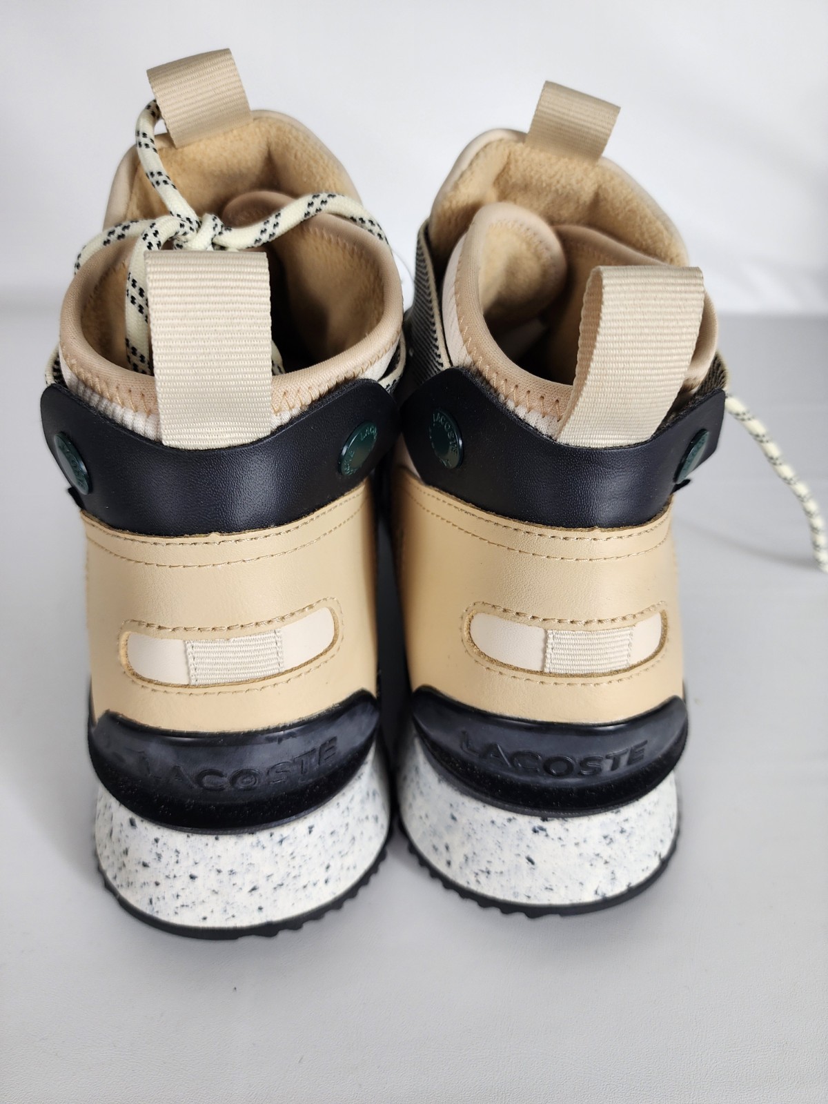 Lacoste Run Breaker 222 8 SMA Men's Mid Top Lace Up Beige Black White 744SMA image 6
