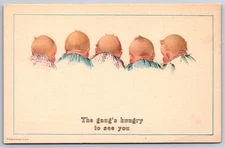 Charles Twelvetrees~Five Baby Quints~The Gang's Hungry To See You~Mealtime Bibs