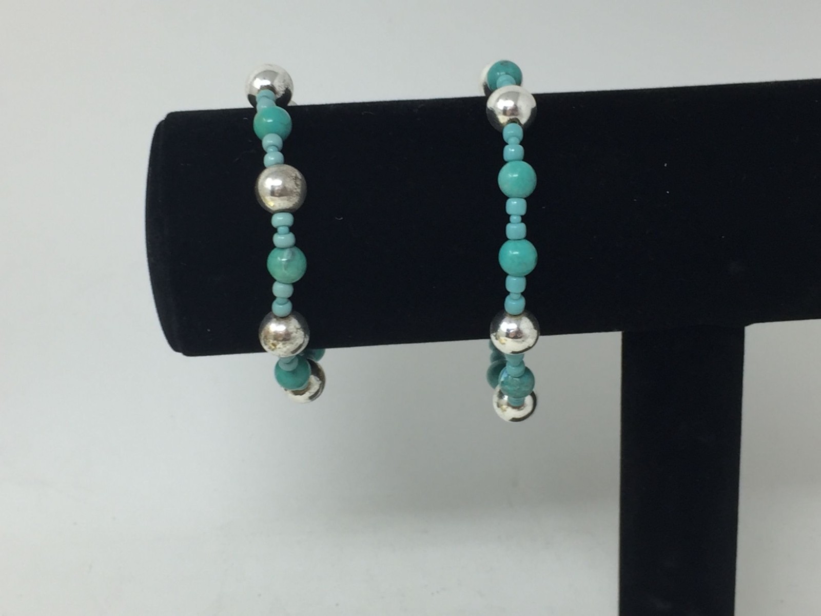 Two Blue and Silver Beaded Bracelets - image 6