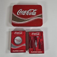 Coca Cola playing cards with metallic case deck Bicycle