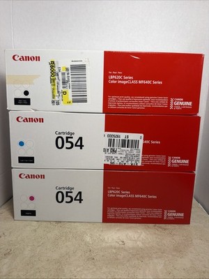 Canon 054 Genuine Toner Set (Black/Cyan/Magenta)   High Yield OEM Black Open Box