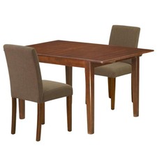 Solid Wood Drop Leaf Dining Table and Chairs for Small Spaces, Brown