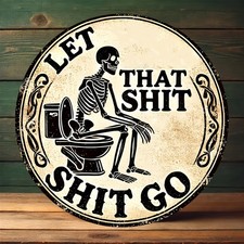 Tin Metal Sign Vintage Style Round Aluminum Decorative for Wall Art 8x8