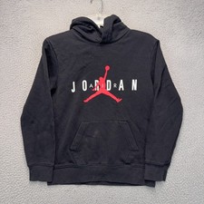Jordan Hoodie Boys Large Black Long Sleeve Pullover Sweatshirt FLAW