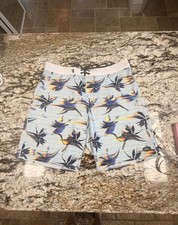 O Neill Superfreak Men s Size 34 Birds Of Paradise Pattern Swim Board Shorts
