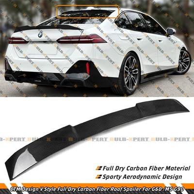 For 2024-26 BMW G60 530i G90 M5 CTM V Style Full Carbon Fiber Roof Spoiler Wing