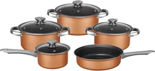 Brentwood Appliances BPS-309C 9pc Nonstick Copper-Clad Cookware Set w/Glass Lids