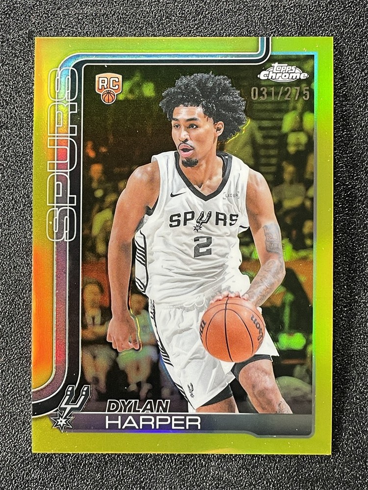 2025-26 Topps Chrome Dylan Harper #252 Yellow Refractor Rookie RC /275