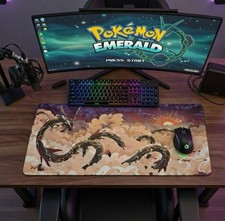 Shiny Rayquaza Game Pokemon Playmat Card Desk Unofficial Non Slip Mousepad 24”
