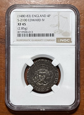(1480-83) ENGLAND GROAT Edward IV 4P FOUR PENCE S-2100 - NGC XF 45