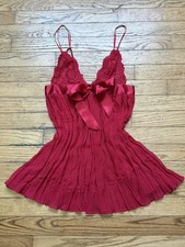 SIZE XS/S AUTHENTIC VICTORIA'S SECRET RED/WHITE LACE SLIP BABYDOLL TOP BUNDLE