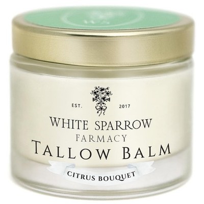 White Sparrow Farmacy Organic Grass Fed Tallow Balm - Citrus Bouquet Organic ...