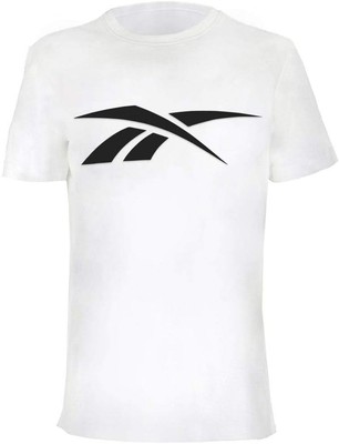 Reebok Jungen T-Shirt Big Vector Logo Unterhemd, weiß, 140, 9-10 Jahre