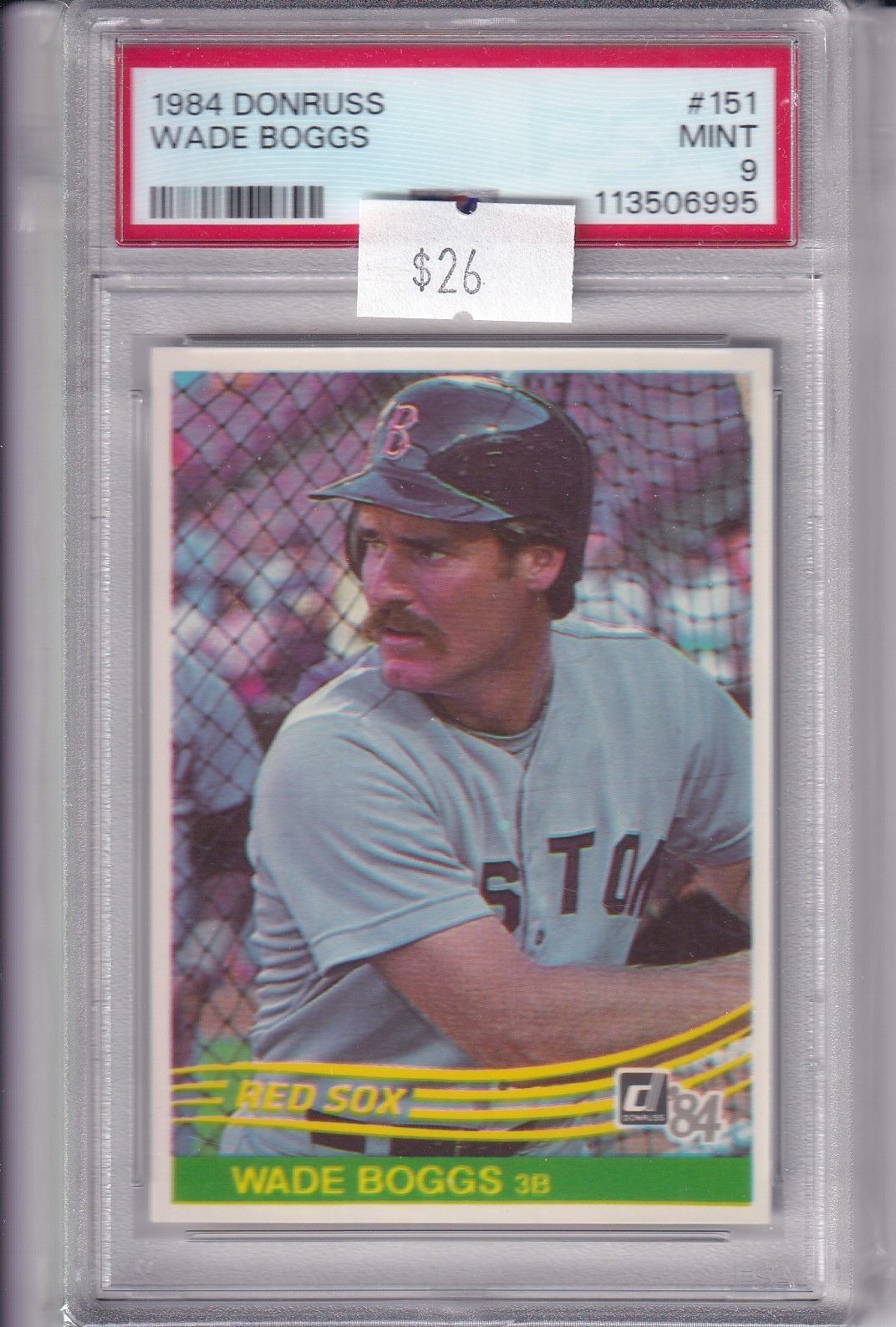 1984 DONRUSS WADE BOGGS #151 * RED SOX * HOF * MINT PSA 9 *