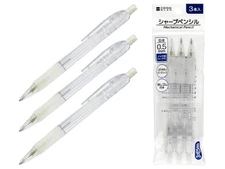 Mechanical Pencils 0.5mm 3 Pack Rubber Grip with Eraser Comfortable Writing New